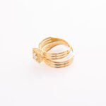 L'Éternel Multi Band Yellow Gold Ring with Zircon Centerpiece