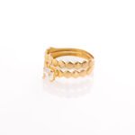 Alliance Nid d’Abeille Élégance Yellow Gold Wedding Ring