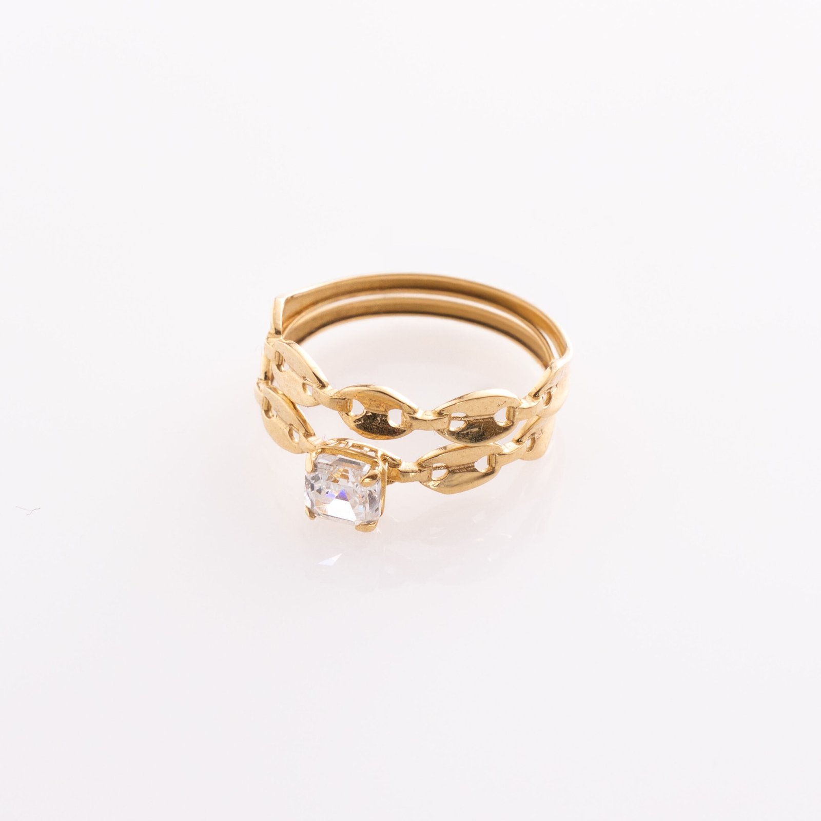 DSC03548 Alliance Grains de Café Prestige Yellow Gold Ring - Image 1